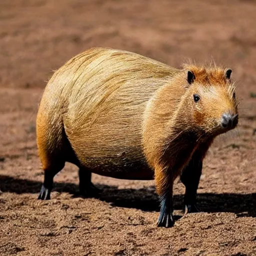 Image similar to armored capybara, majestic, epic lighting