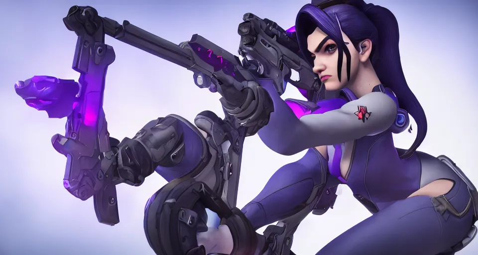 Image similar to widowmaker, overwatch, 4 k, screenshot, high detailed