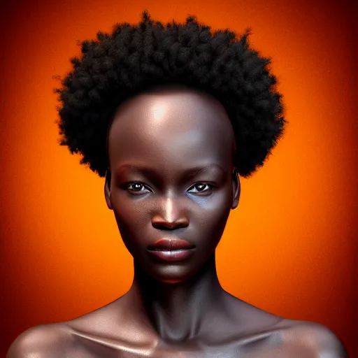 Prompt: UHD African woman, realistic, correct details, cosmic dynamic lighting, symmetrical face, accurate face, in the style of renaissance Michelangelo