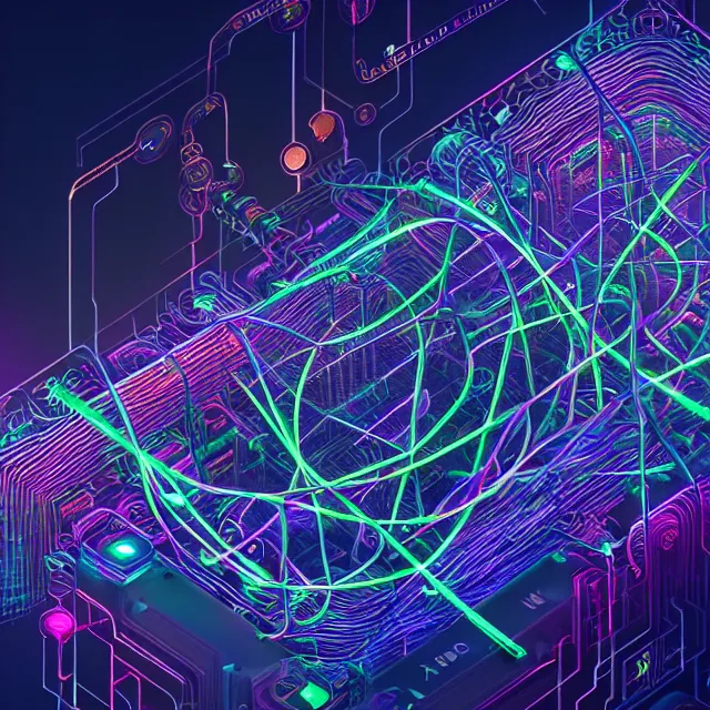 Image similar to beautiful 3 d render of blockchain, futuristic circuit blocks connected with thick glowing wires, centered, symmetry, painted, intricate, volumetric lighting, beautiful, rich deep colors masterpiece, sharp focus, ultra detailed, in the style of dan mumford and marc simonetti, astrophotography