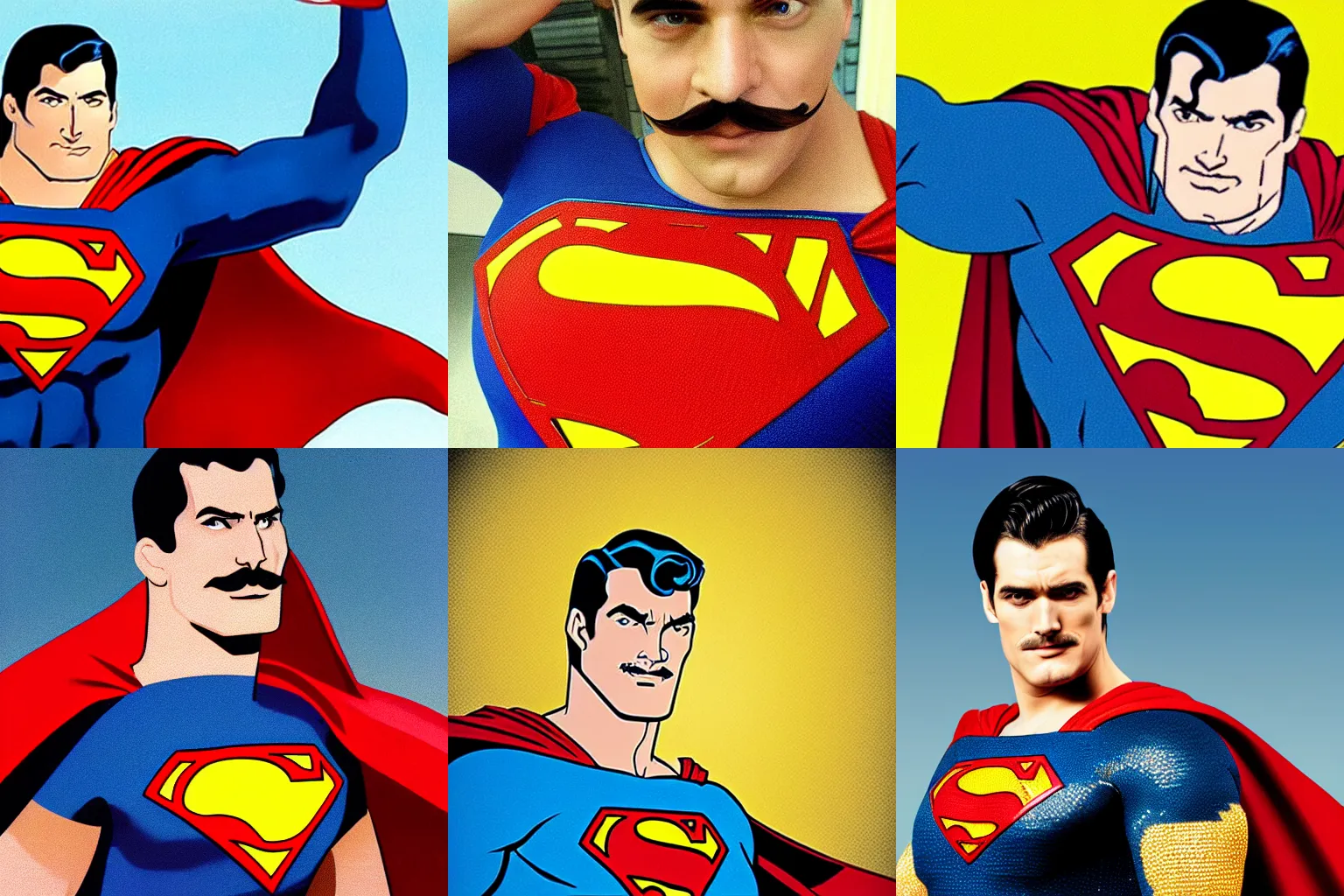 Prompt: Superman with a prominent mustache