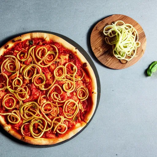 Prompt: The hottest new sensation in pizza making, the Spiralized Pie