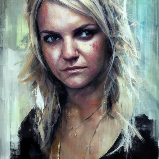 Image similar to jamie lynn spears and anna faris morphed together, hybrid, jeremy mann painting