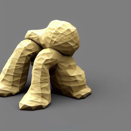 Image similar to feces, low - poly 3 d model, rendered in octane, ambient occlusion