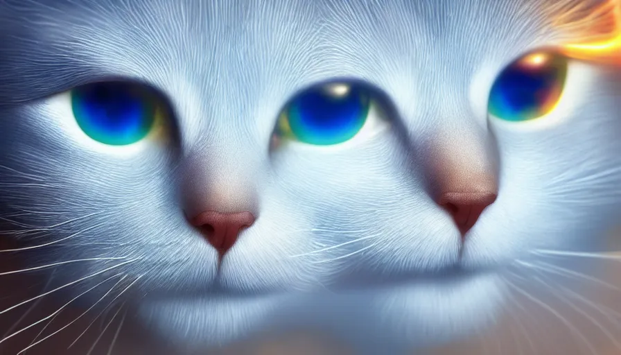 Image similar to liquid gold cat, light reflection, realistic, blue eyes, hyperdetailed, artstation, cgsociety, 8 k