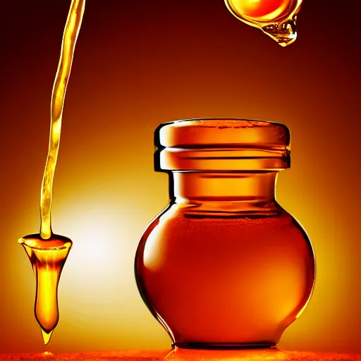 Image similar to honey dipper!!, dripping nectar from the gods, onto the planet earth!!, coating it in honey, highly detailed, dynamic shadows, 4 k, wallpaper, professional photo, caustics