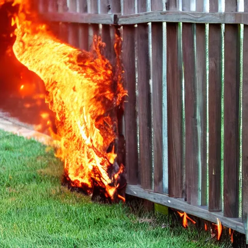 Image similar to hardwood fence on fire