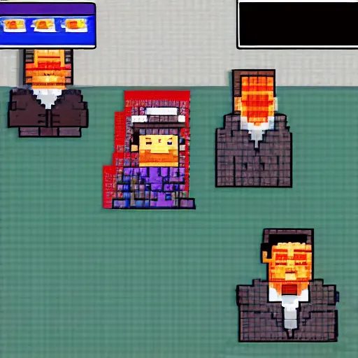 Image similar to kim - jong - un - as - a - boss - battle - in - final - fantasy - 4, video - game, 1 6 - bit, high - detail, pixelation,