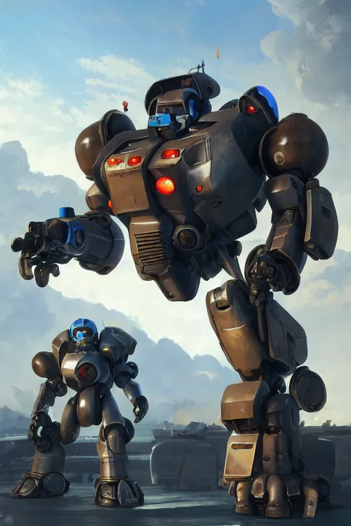 Image similar to mechwarrior 5 : mercenaries mech megaman transformer robot boss tank engine game octane render, 4 k, hd 2 0 2 2 3 d cgi rtx hdr style chrome reflexion glow fanart jesper ejsing, by rhads, makoto shinkai borderlands and by feng zhu rossdraws artstation by digital cinematic pixar and disney unreal zbrush central hardmesh