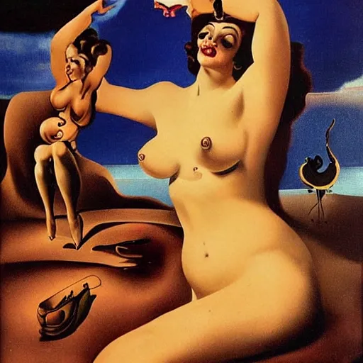 Prompt: pin up, salvador dali