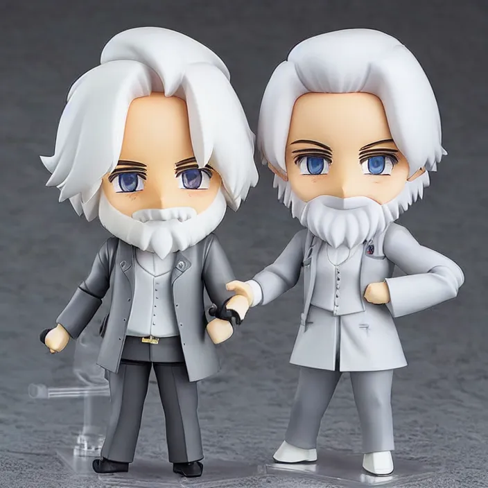 Image similar to karl marx white hair, an anime nendoroid of karl marx, figurine, detailed product photo