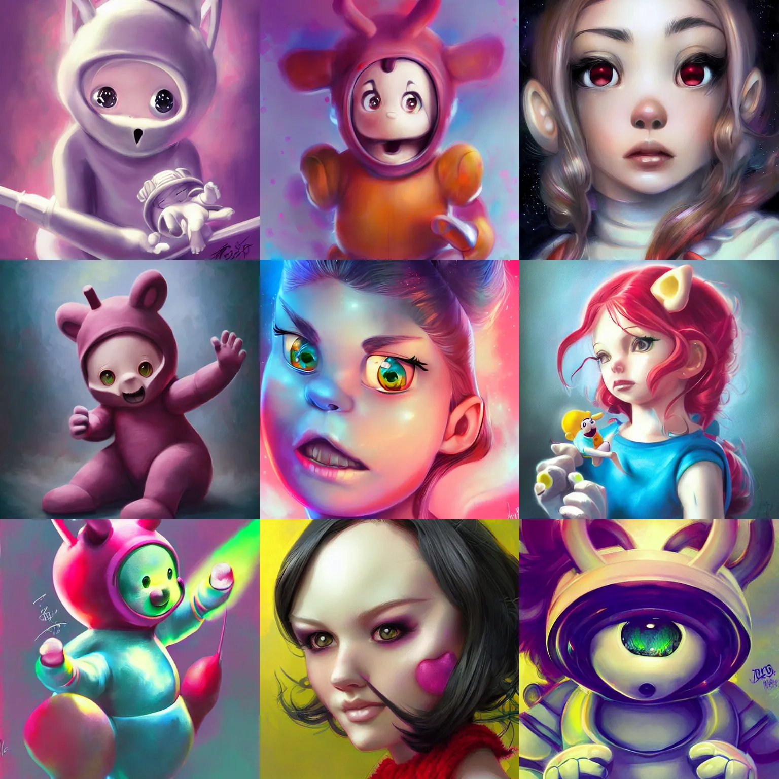 Prompt: teletubby, artgerm, wlop, ross tran