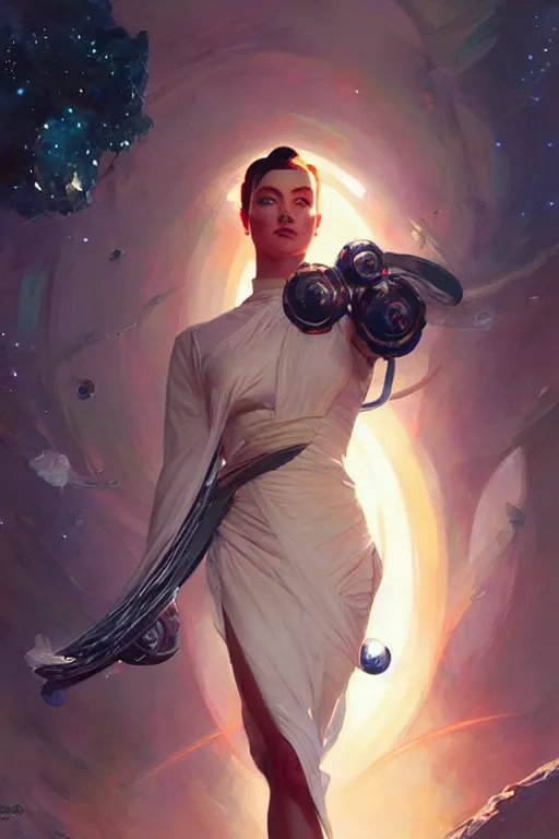 Image similar to space, buddhism, futurism, painting by greg rutkowski, j. c. leyendecker, artgerm