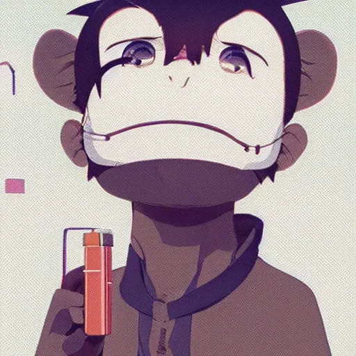 Image similar to a scientist monkey wearing a lab coat, illustration concept art anime key visual trending pixiv fanbox by wlop and greg rutkowski and makoto shinkai and studio ghibli and kyoto animation symmetrical facial features