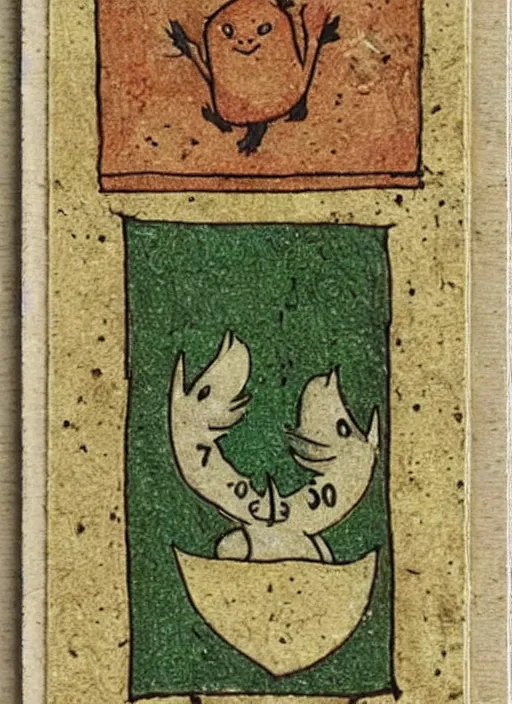 Prompt: a pokemon card from the 1 4 0 0 s