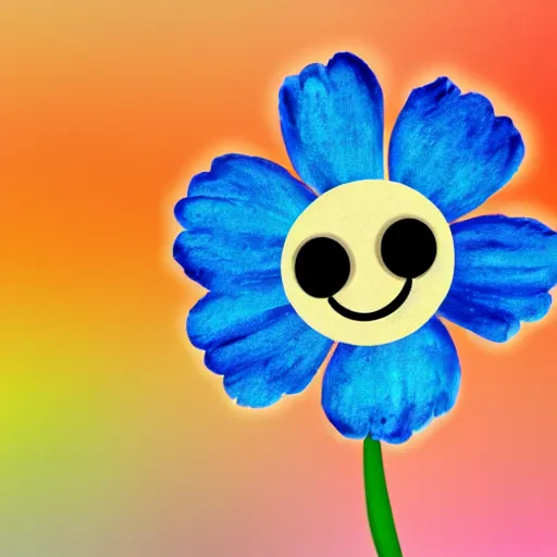 Prompt: a picture of a cute flower with a cartoon face, photorealistic, depth of field, 4k