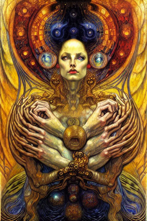 Image similar to Divine Chaos Engine by Karol Bak, Jean Delville, William Blake, Gustav Klimt, and Vincent Van Gogh, symbolist, visionary