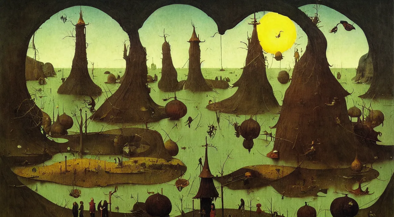 Prompt: single flooded simple!! curved gourd tower anatomy, very coherent and colorful high contrast masterpiece by norman rockwell franz sedlacek hieronymus bosch dean ellis simon stalenhag rene magritte gediminas pranckevicius, dark shadows, sunny day, hard lighting