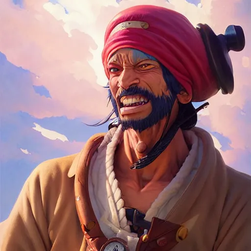 Prompt: highly detailed vfx portrait of usopp by eiichiro oda!, greg rutkowski, loish, rhads, beeple, makoto shinkai, tom bagshaw, alphonse mucha, sharp focus, art by artgerm and greg rutkowski, stanley kubrick, backlit, harsh overhead sunlight,