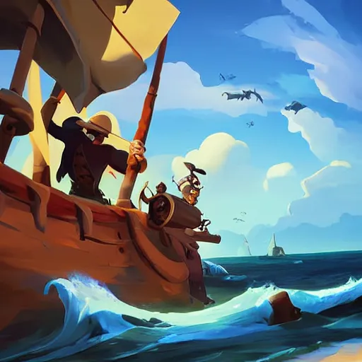 Image similar to painting treasure on sea of thieves game smooth median photoshop filter cutout vector, behance hd by jesper ejsing, by rhads, makoto shinkai and lois van baarle, ilya kuvshinov, rossdraws global illumination