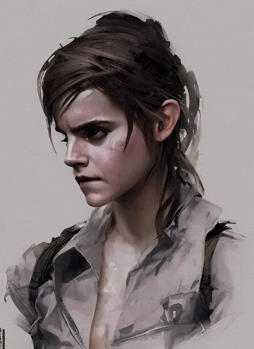 Image similar to emma watson wearing metal gear armor dramatic lighting cinematic cinematic lighting art by Richard Schmid by Yoji Shinkawa by greg rutkowski by Sandra Chevrier by Jeremy Lipking