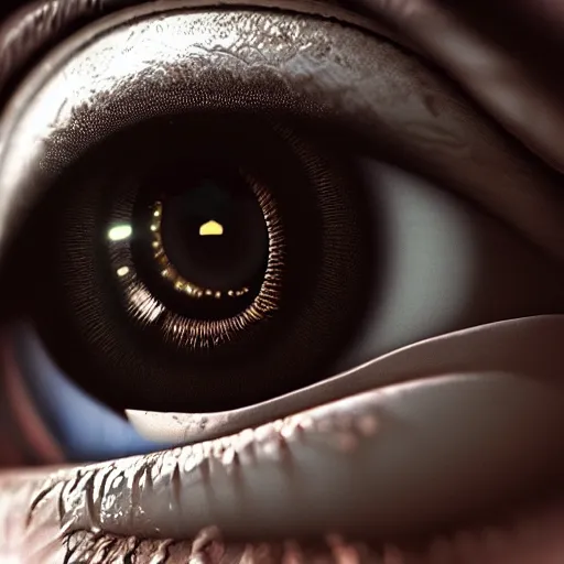 Image similar to hyperrealisitc extremely detailed life like, extreme macro close up of human eye, made in unreal engine 5, octane render, 1 6 k hd, realisitc, ray tracing, detailed, intricate