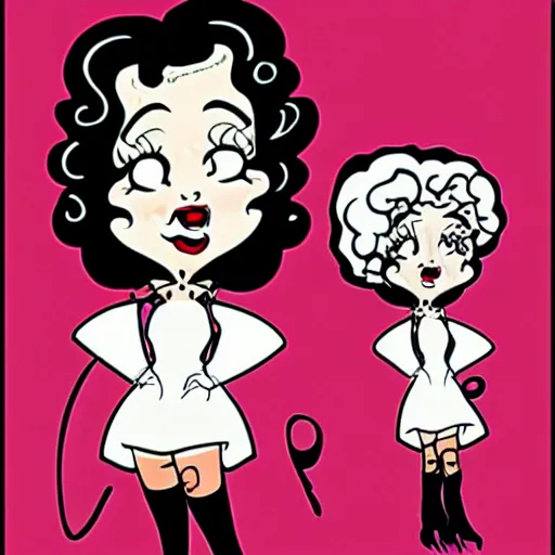 Image similar to dr. Frank n furter!! as a cute Betty boop cartoon