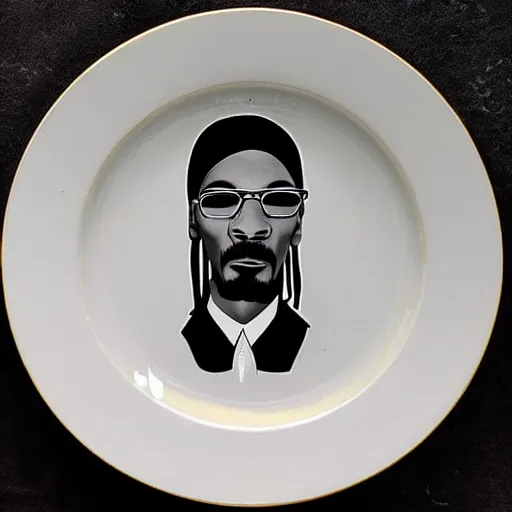 Prompt: snoop dogg china plate