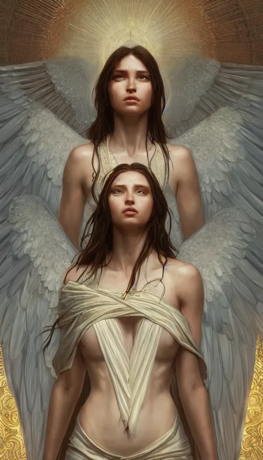 Prompt: seraphim, perfectly-centered-painting of the most beautiful women on the planet, sweaty, dynamic action pose, insane, intricate, highly detailed, digital painting, artstation, concept art, smooth, sharp focus, illustration, Unreal Engine 5, 8K, art by artgerm and greg rutkowski and alphonse mucha