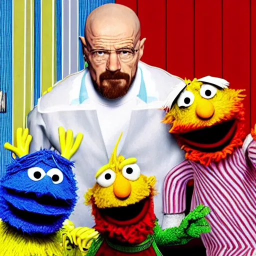 Image similar to Walter White in sesame street