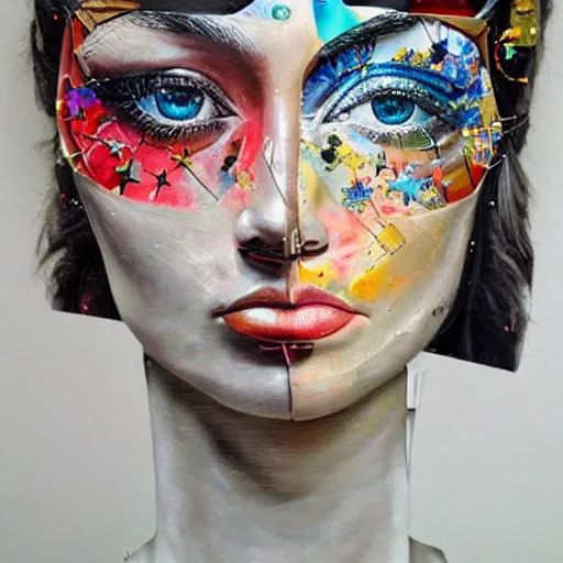 Prompt: A beautiful sculpture. stars and planets by Sandra Chevrier and bastien, intuitive