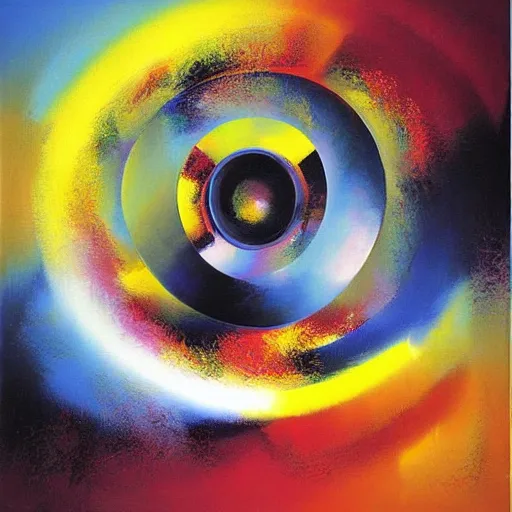 Image similar to abstract art representing momentum, oil painting by john berkey and gabriel dawe, masterwork