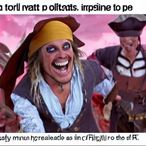 Image similar to laughing dying pirate reaction image, movie still