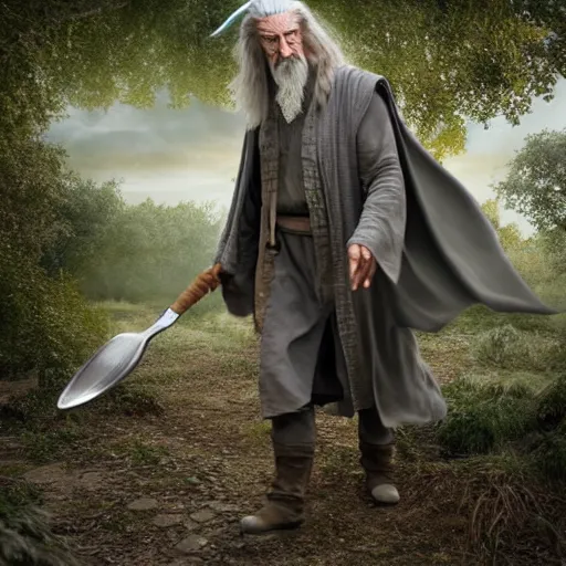 Prompt: A beautiful hyper realistic ultra detailed lifelike matte painting of Nathan Fillion as Gandalf the grey casting a fork spell in apiary, unreal engine, deviantart, flickr, artstation, octane render, textured, colorful, extreme realistic detail, physically based rendering, pbr render, very detailed, volumetric lighting, detailed lighting, octane render, 4k, cinematic lighting, 8k resolution