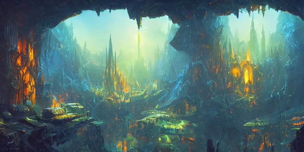 Image similar to fantasy world portal by Paul Lehr dramatic lighting, cinematic establishing shot, extremely high detail, photorealistic, cinematic lighting