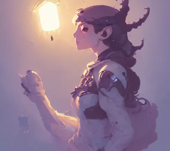 Prompt: portrait of portrait, owl knight, fantasy, by atey ghailan, by greg rutkowski, by greg tocchini, by james gilleard, by joe fenton, by kaethe butcher, by ashley wood, dynamic lighting, gradient light blue, brown, blonde cream and white color scheme, grunge aesthetic