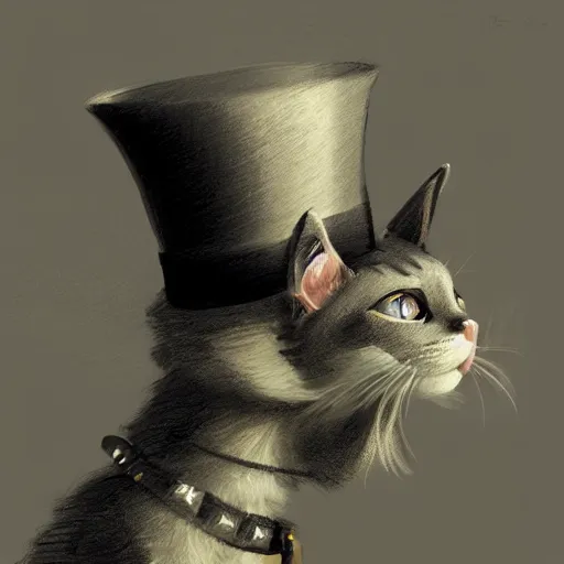 Image similar to A cat with wearing a top hat, stunning visuals, ultra detailed, dynamic lighting, trending on art station, concept art,