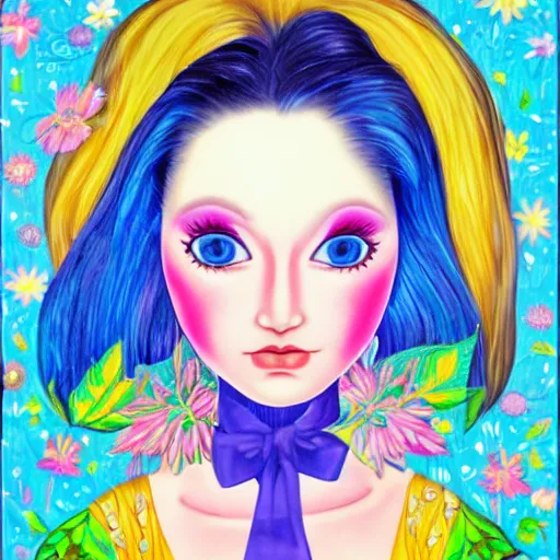 Image similar to beautiful young scottish woman with pale skin and blue eyes by lisa frank