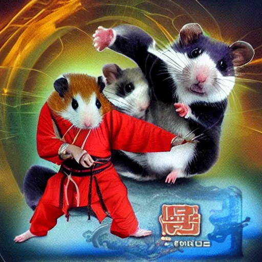 Prompt: Kung fu hamster