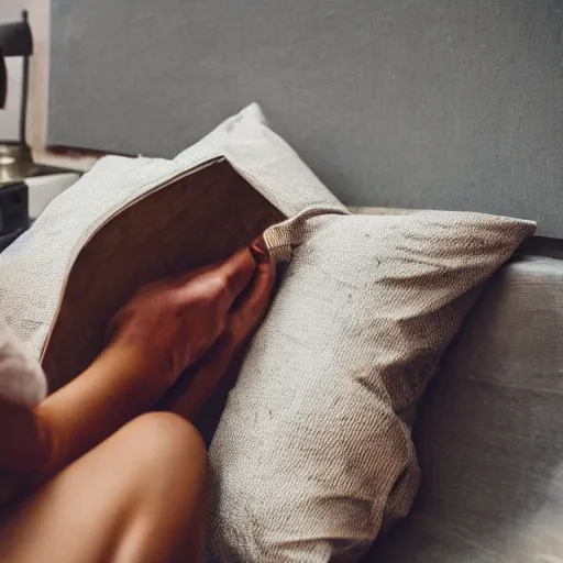 Image similar to person lounging on a pillow reading a book