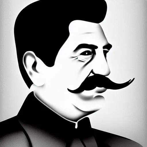 Prompt: Stalin, digital art, minimal