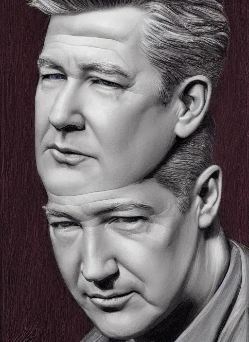 Image similar to portrait of a young david lynch, highly detailed, centered, solid color background, digital painting, artstation, concept art, smooth, sharp focus, illustration, artgerm, donato giancola, joseph christian leyendecker, basil gogos, les edwards, ed repka, wlop, artgerm