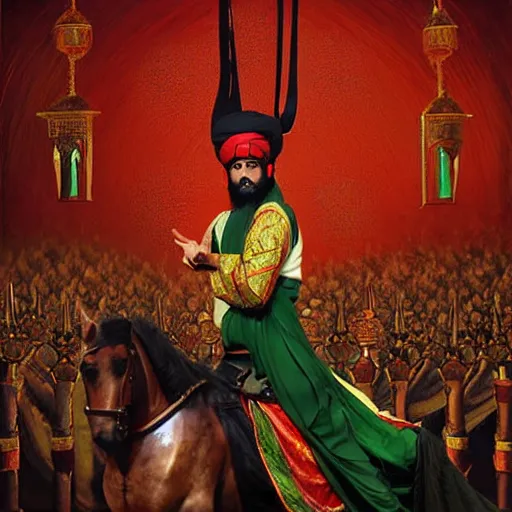 Image similar to every day is ashura, every place is karbala, painting by emanuele dascanio and robin eley