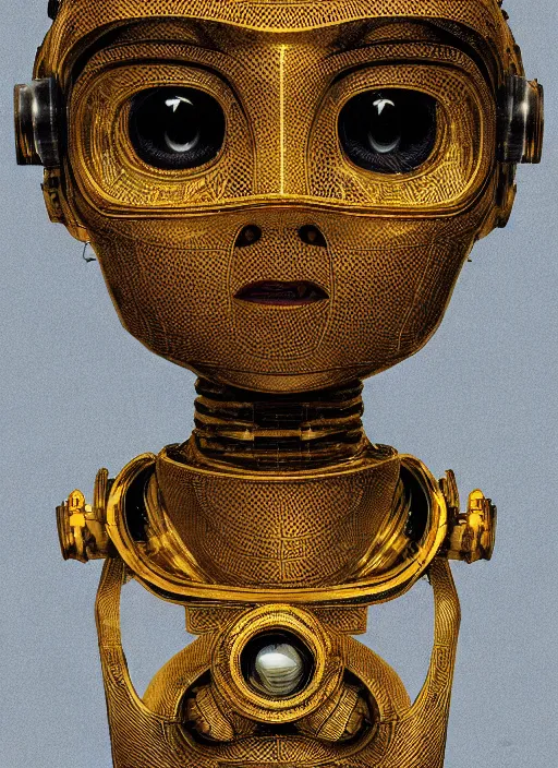 Image similar to highly detailed picture of little robot, manga, perfectly face, highly detailed, masterpiece, artstation, golden ratio, soft light, perfect intricate highly detailed, detailed, painting by jemes jean, digital lines, 8 k