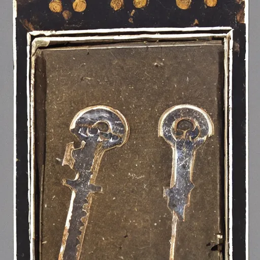 Prompt: key. 1 2 th century. photograph.