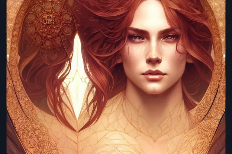 Image similar to symmetry!! intense fanart of acotar protagonist, intricate, elegant, highly detailed, my rendition, digital painting, artstation, concept art, smooth, sharp focus, illustration, art by artgerm and greg rutkowski and alphonse mucha