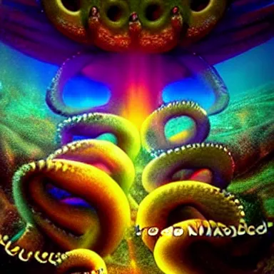 Image similar to octopus god is almighty, incredible photography, beautiful ambient light