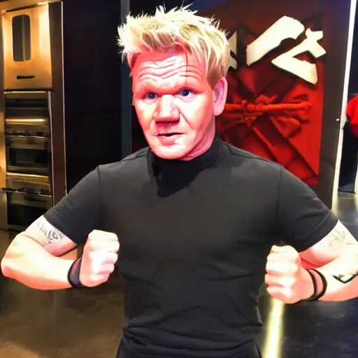 Prompt: Gordon Ramsay Naruto cosplay