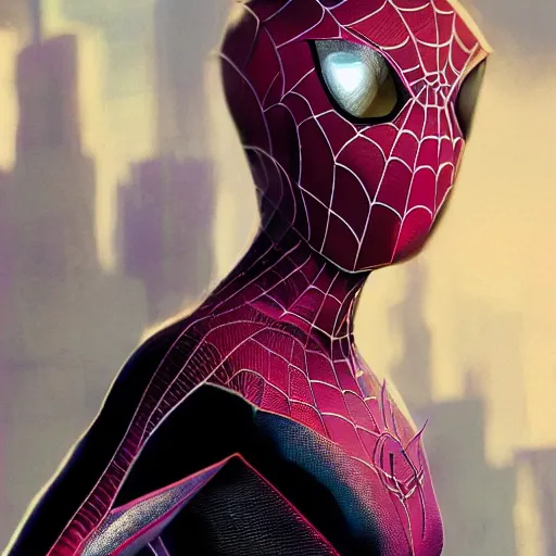 Image similar to young michellepfeiffer as spider - gwen, fantasy, intricate, elegant, highly detailed, digital painting, artstation, concept art, smooth, sharp focus, contemporary fashion shoot, by edward robert hughes, annie leibovitz and steve mccurry, david lazar, jimmy nelsson, extremely detailed, hyperrealistic, perfect face, octane render