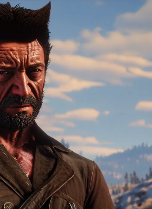 Image similar to film still of wolverine in red dead redemption 2 ( 2 0 1 8 video game )